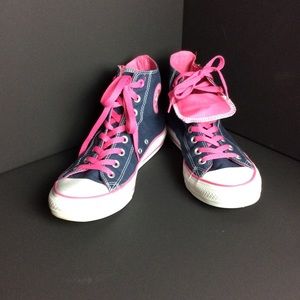 Converse High top Sneakers Navy & Pink Gentle use
